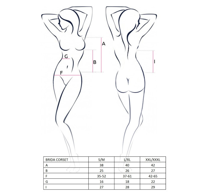Жіночий сексуальний Корсет Passion BRIDA CORSET XXL/XXXL Червоний