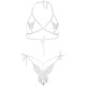 Эротический комплект с открытой чашкой Leg Avenue Open cup bra and pearl panty One Size White