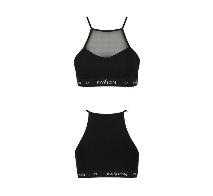 Спортивний топ з прозорою вставкою Passion PS006 TOP S, black