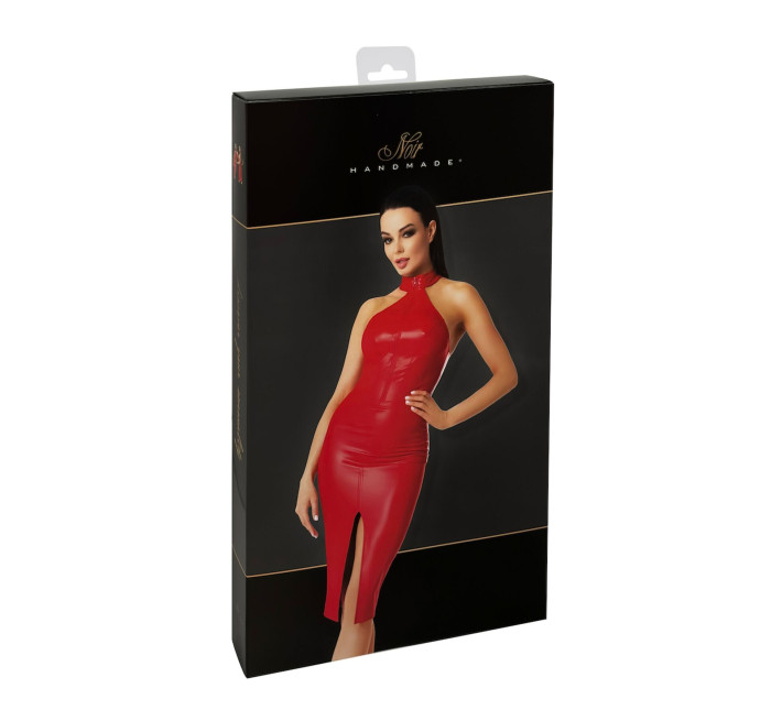 Сукня Noir Handmade F354 Red powerwetlook dress - M