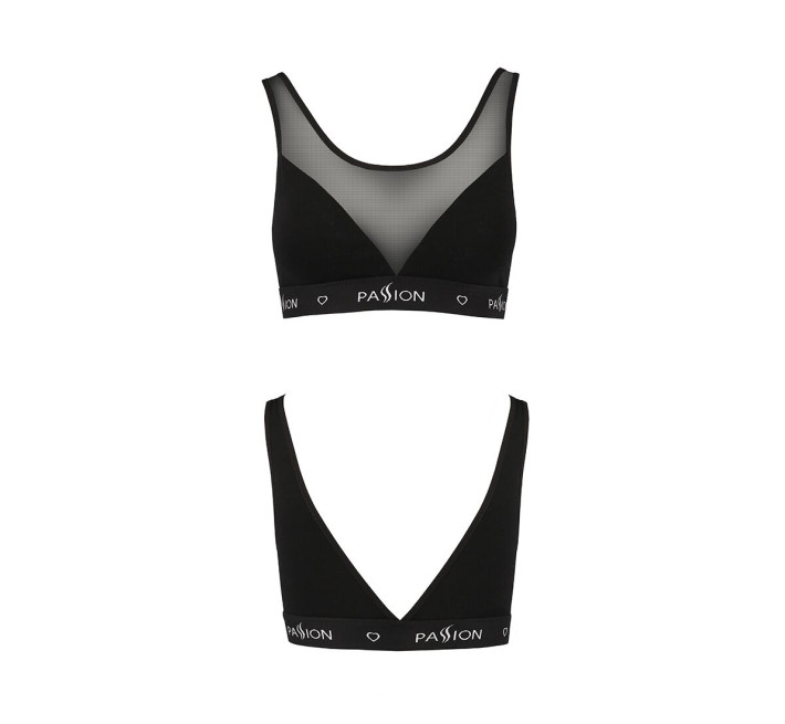 Топ с прозрачной вставкой Passion PS002 TOP M, black