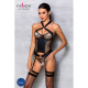 Сітчастий комплект корсет з халтером Passion Amanda Corset black S/M