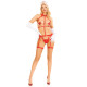 Портупея з чокером і гартери Leg Avenue 2PC Vegan Leather Nurse Harness Teddy and Headband Red M