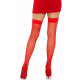 Панчохи-сітка з атласним бантиком Leg Avenue Fishnet Thigh Highs With Bow Red one size