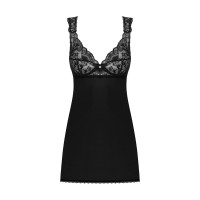 Рубашка бэби-долл с кружевом на груди Obsessive Donna Dream babydoll черная XL/2XL