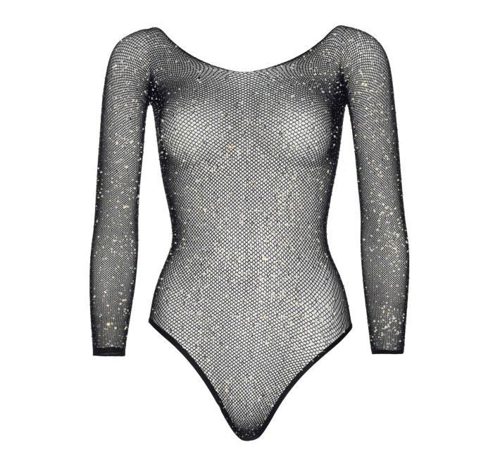 Сетчатое боди со стразами Leg Avenue Crystalized fishnet bodysuit Black One Size