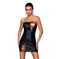 Мини платье из экокожи Passion Celine Chemise black S/M