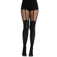 Колготки Leg Avenue Garter Illusion Tights with Net Detail One Size Black