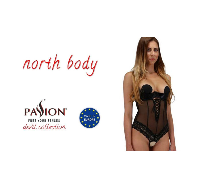 Боди с открытой грудью Passion NORTH BODY Черный S/M