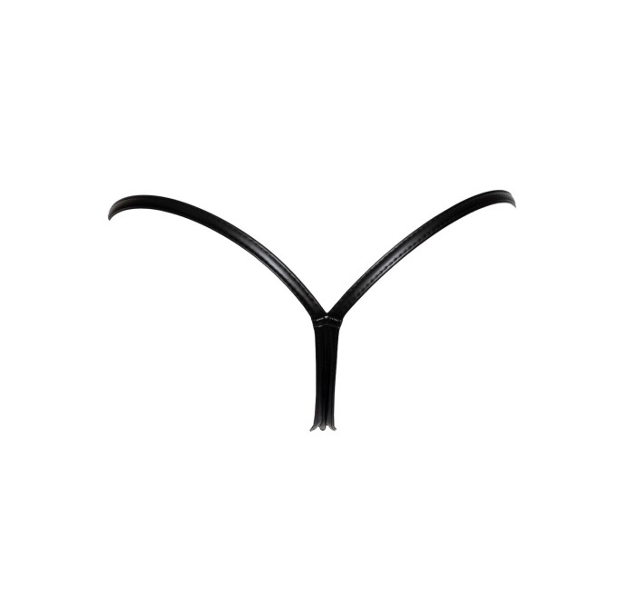 Трусики з мокрим ефектом Noir Handmade P008 Powerwetlook panty with gold clasp, 3XL, на застібках