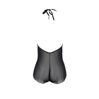 Боді Passion LEAFA BODY black, XXL/XXXL на зав'язках, м'яка чашка, низ у вигляді шортиків