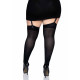 Плотные непрозрачные чулки Leg Avenue Opaque Nylon Thigh Highs Black plus size