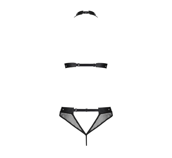 Білизна з відкритим доступом Passion MOONLIGHT SET black L/XL