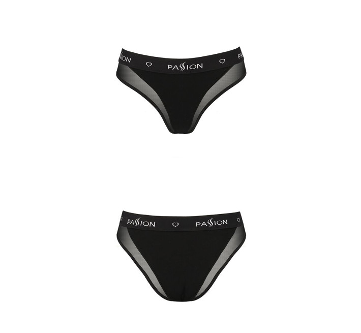 Трусики с прозрачной вставкой Passion PS002 PANTIES S, black