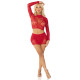 Комплект Leg Avenue Rhinestone Crop Top and Mini Skirt One Size, Red
