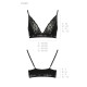 Эластичный топ с кружевом Passion PS001 TOP L, black