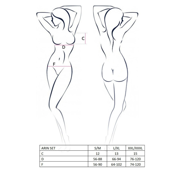 Комплект білизни Passion ARIN SET Чорний L/XL