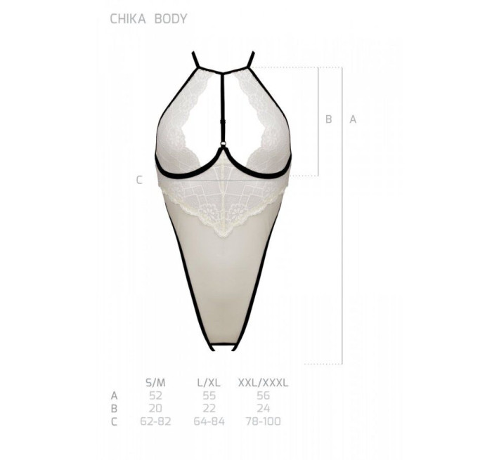Боди с доступом Passion CHIKA BODY XXL/XXXL, cream