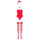 Боди Obsessive Kissmas teddy red S/M