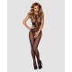 Бодістокінг Obsessive Bodystocking G308 халтер, декор у вигляді татуювання black S/M/L