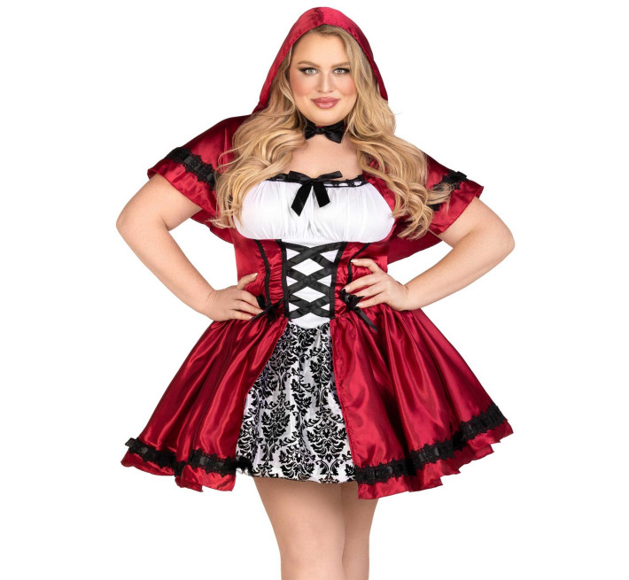 Эротический костюм Красной шапочки Leg Avenue Gothic Red Riding Hood 1X–2X, платье, накидка