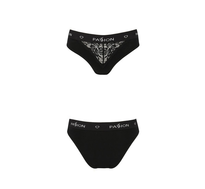 Трусики с широкой резинкой и кружевом Passion PS001 PANTIES S, black