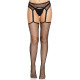 Панчохи-сітка Leg Avenue Net stockings with garter belt пояс, підв’язки Black One size