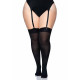 Плотные непрозрачные чулки Leg Avenue Opaque Nylon Thigh Highs Black plus size