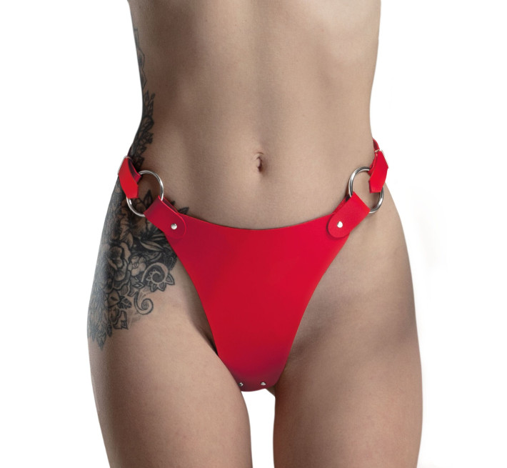 Трусики из натуральной кожи Feral Feelings - String Bikini Red