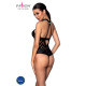 Сетчатый боди с халтером и ритмичным рисунком Passion Hima Body black XXL/XXXL