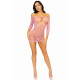 Сукня-сітка з сердечками Leg Avenue Heart net mini dress зав’язки, відкриті плечі, Pink one size
