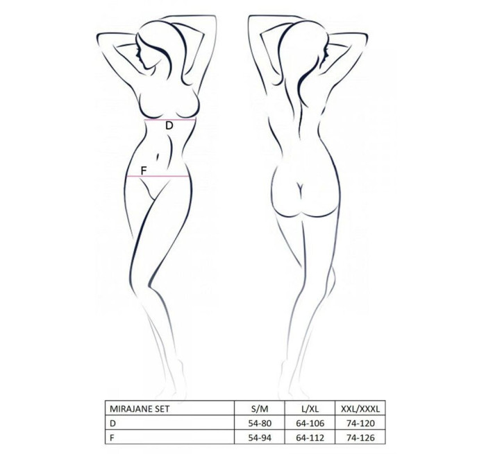 Комплект белья MIRAJANE SET black S/M - Passion Exclusive: поддерживает лиф-топ и трусики