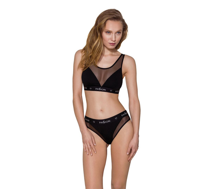 Трусики с прозрачной вставкой Passion PS002 PANTIES S, black
