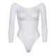 Эротическое боди-бодистокинг Leg Avenue Snap crotch thong back teddy White S/M