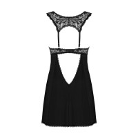 Рубашка бэби-долл с кружевом на груди Obsessive Donna Dream babydoll черная XL/2XL