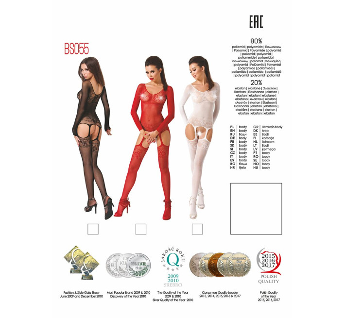 Бодистокинг Passion BS055 Белый S/M/L