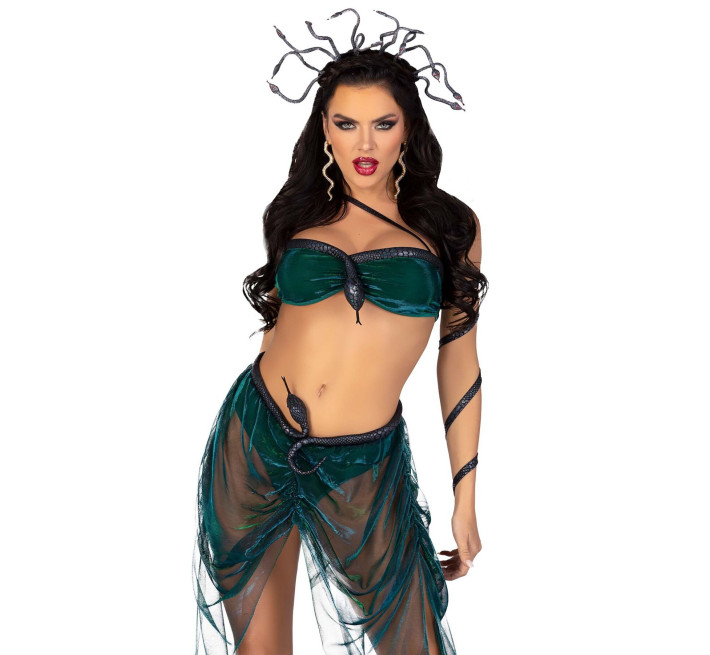 Эротический костюм Медузы Горгоны Leg Avenue Medusa Costume M, топ, юбка, нарукавники, украшения