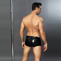Еротичні чоловічі лакові труси JSY зі шнурівкою Чорні S/M