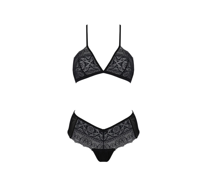 Комплект Passion KERRIA BIKINI black, L/XL, бралетт и трусики-бикини