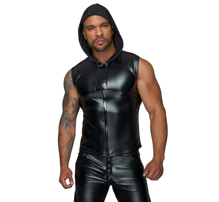 Мужская безрукавка с капюшоном Noir Handmade H062 Hooded Shirt, S, мокрый эффект