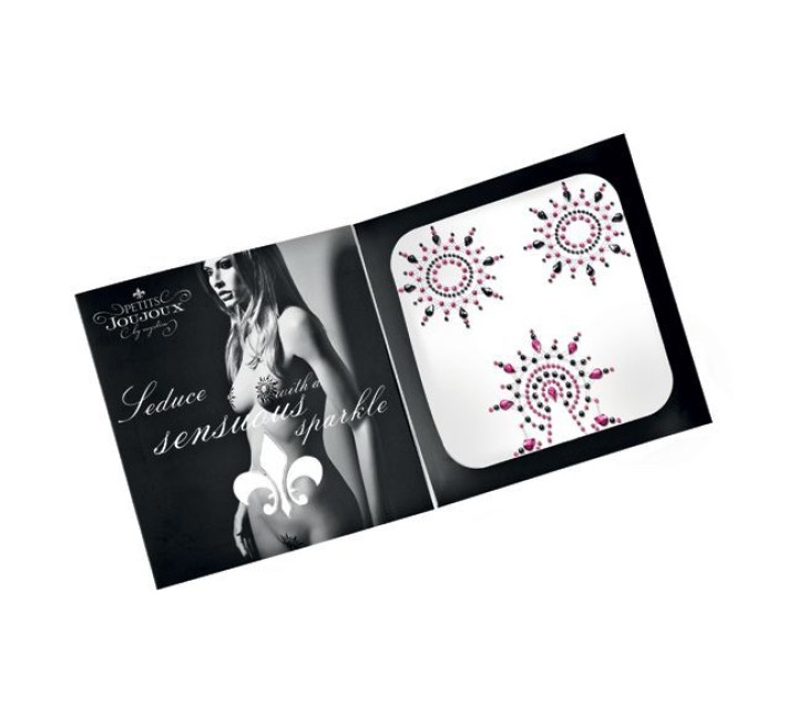 Пэстис из кристаллов Petits Joujoux Gloria set of 3 Черные/Розовые