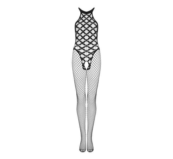 Сетчатый бодистокинг с имитацией боди Obsessive Bodystocking G332 черный S/M/L