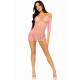 Сукня-сітка з сердечками Leg Avenue Heart net mini dress зав’язки, відкриті плечі, Pink one size