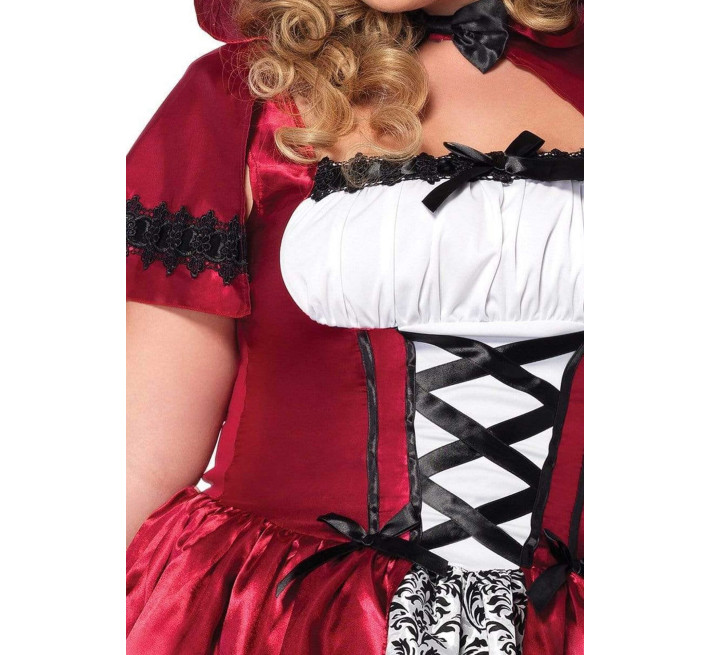 Эротический костюм Красной шапочки Leg Avenue Gothic Red Riding Hood 1X–2X, платье, накидка