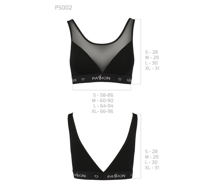 Топ с прозрачной вставкой Passion PS002 TOP M, black