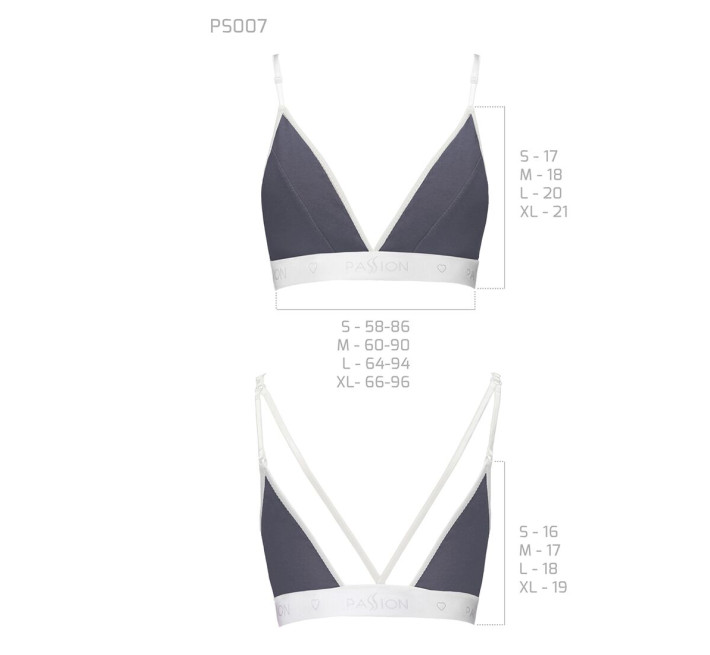 Спортивный топ с двойными бретелями Passion PS007 TOP L, dark grey