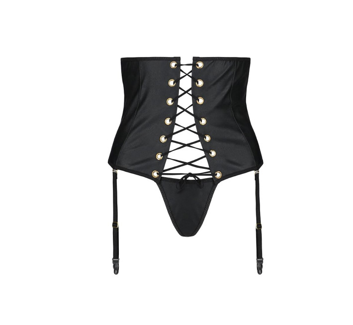 Пояс-корсет из экокожи Passion Celine Set black S/M