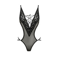 Боди монокини с декольте Passion ERZA BODY Черный XXL/XXXL
