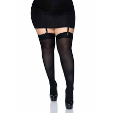 Щільні непрозорі панчохи Leg Avenue Opaque Nylon Thigh Highs Black plus size