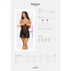 Прозора сорочка з відкритими грудьми Obsessive Pearlove chemise & thong black S/M